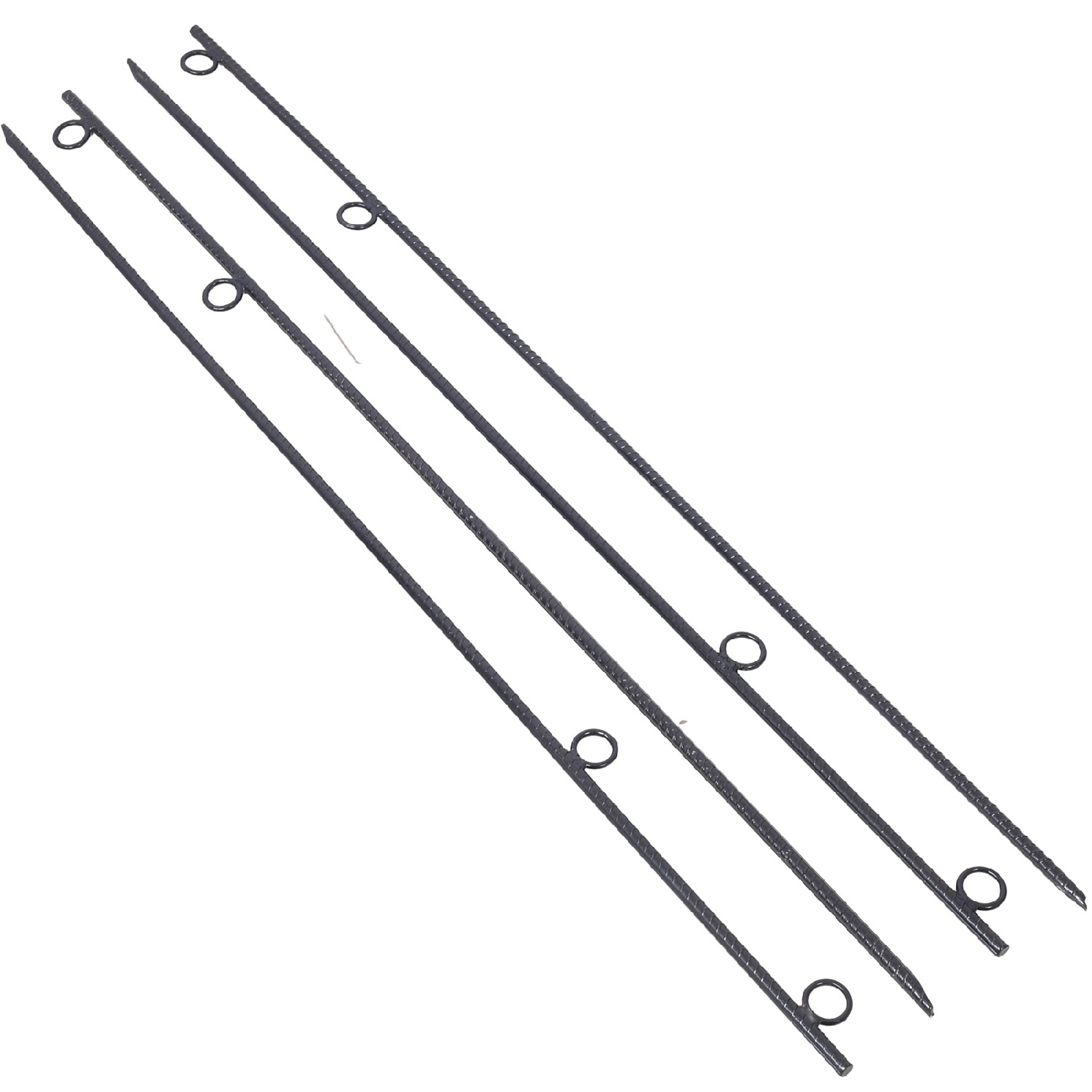BlackTeck Heavy-Duty Rebar Stakes — 55.5in. Length, 5/8in. Diameter, 4 Pcs, Steel, Ribbed Design, Model# N2-77223